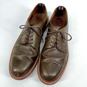 J CREW Oar Stripe Italian Leather Derbys Oxford Lace Up Shoe in Olive Khaki